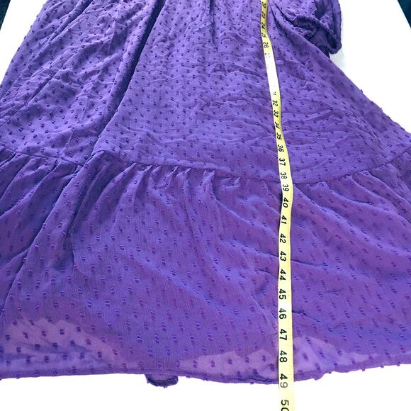 New Torrid Purple Clip Dot Chiffon Midi Dress Women's 2X /18-20 Plus Whimsygoth - Picture 9 of 15